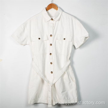 Wholesale Ladies White Denim Shirt Dress